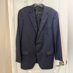 Brooks Brothers Saxxon Fitzgerald 100% Wool Blazer Sz 42R/ 36W Navy Blue